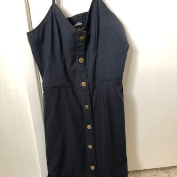 Button Down Jean Stretch Dress - Picture 1 of 3